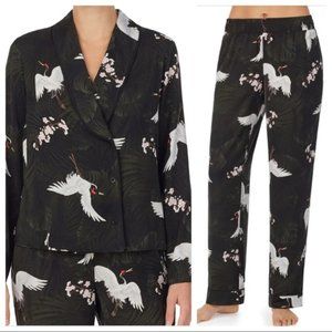 Shady Lady Women's Black Crane-Print Pajama Set Size Small